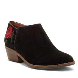Lucky Brand Faithly Rose Suede Booties